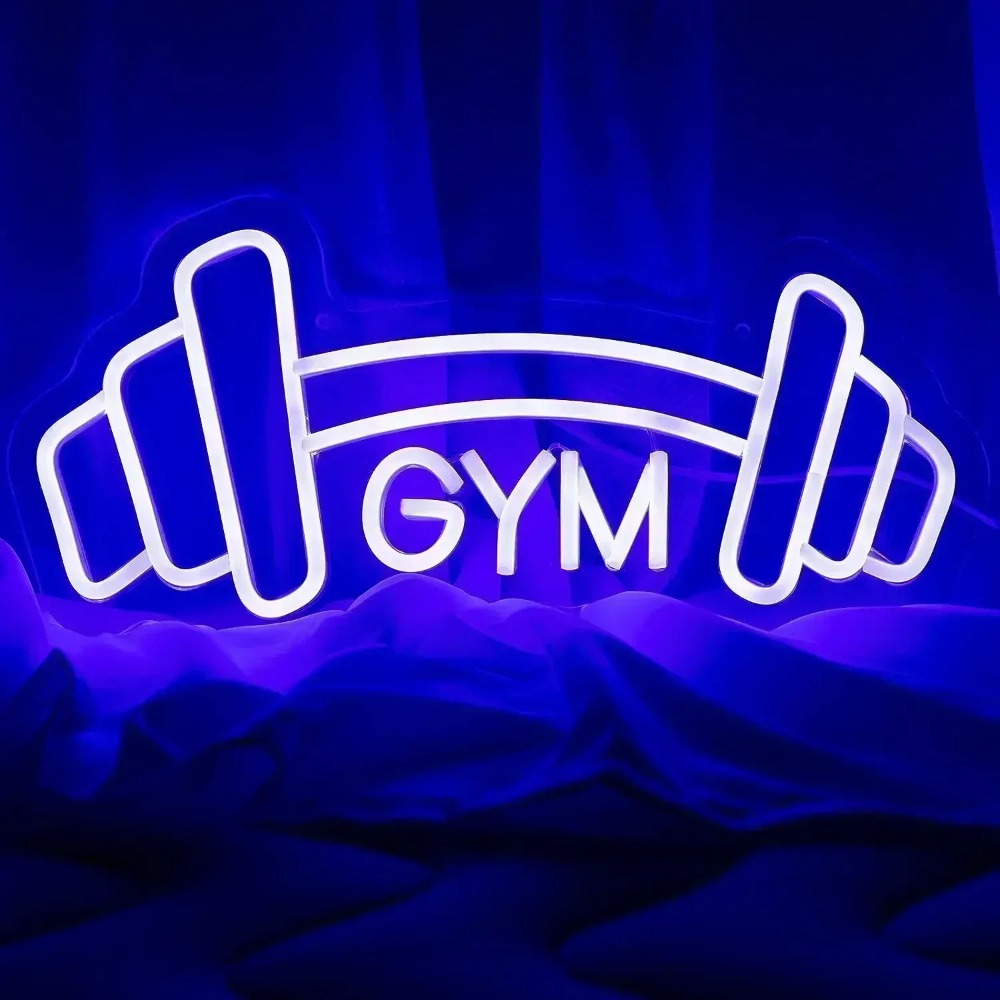 Home Gym Neon Sign - Haltere Em Forma De Sinal De