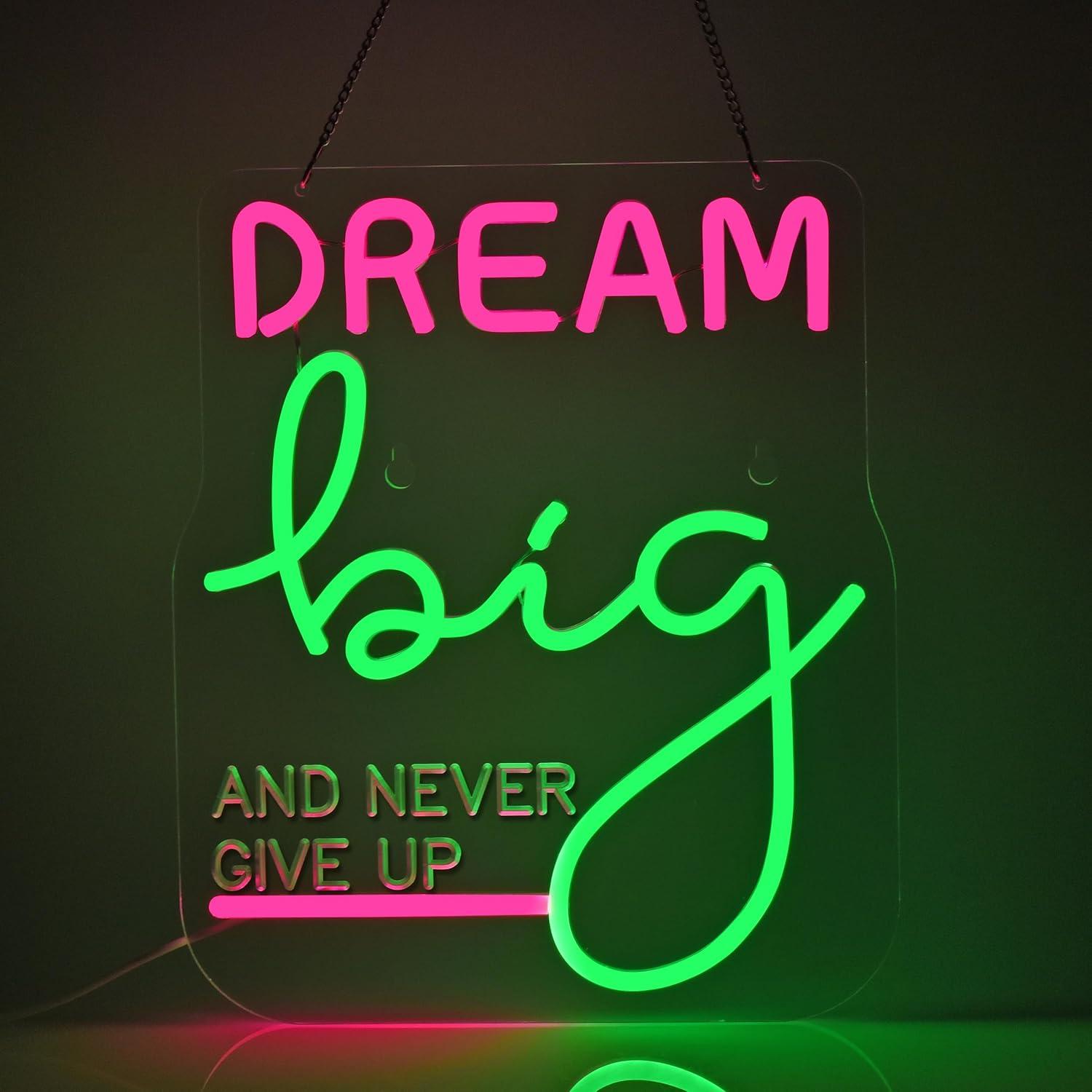 Letreiro Neon Dream Big, Luzes - Home Gym Neon Sign avaliação e preço